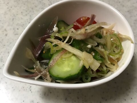 ミョウガたっぷり夏野菜の和え物